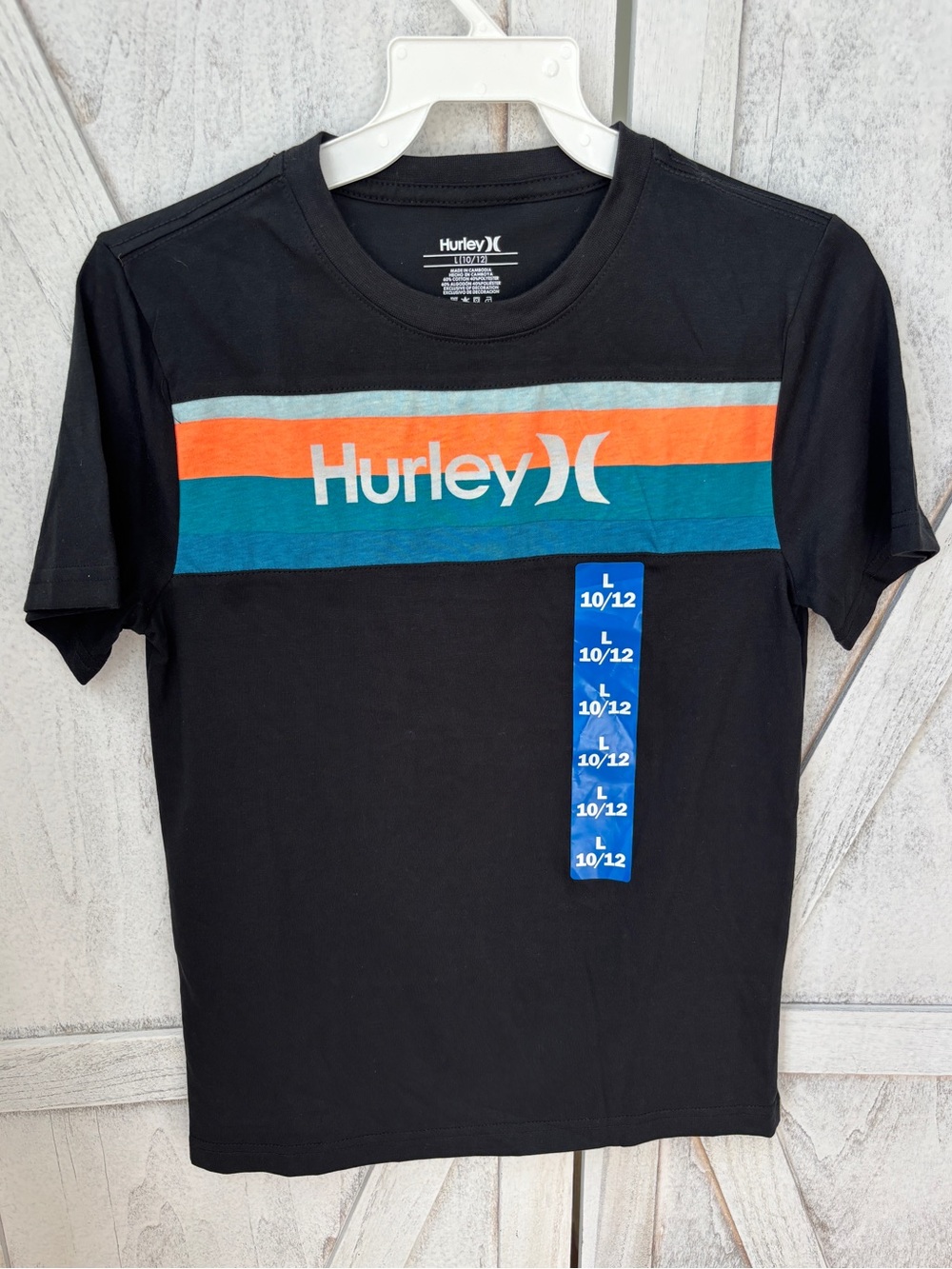 Hurley Short Sleeve Smooth Jersey Knit Graphic Print Tee Boys Large 10/12 NWT